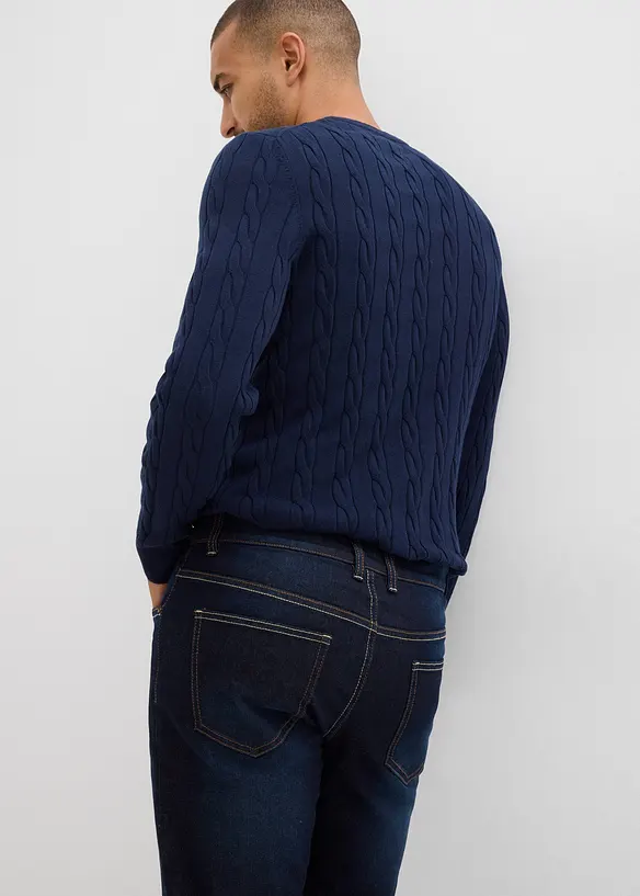 Thermo Regular Fit Stretch-Jeans mit weichem Jersey-Futter und Komfortbund, Straight, bonprix