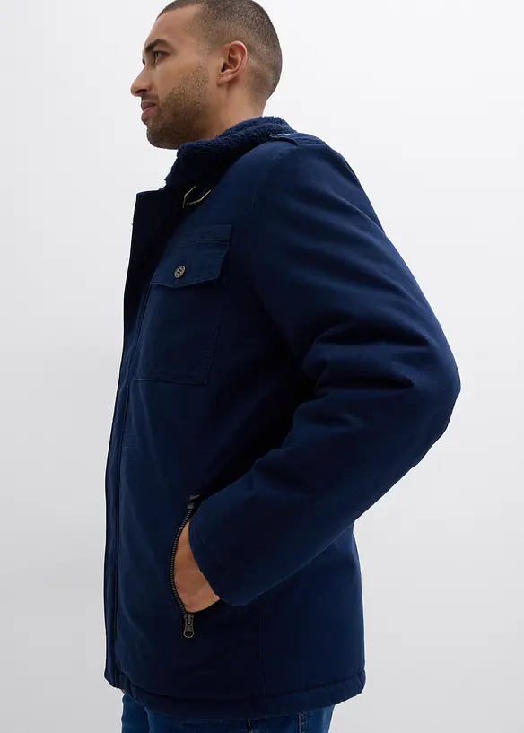 Winterjacke aus reiner Baumwolle mit Teddyfutter, bonprix