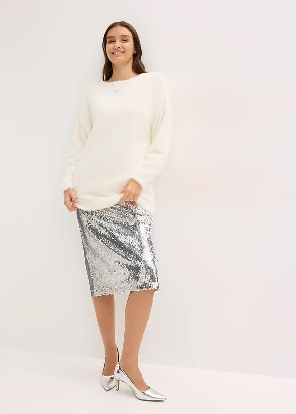 Longpullover aus weichem Federgarn, bonprix