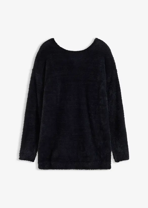 Pull long en maille poilue douce, bonprix