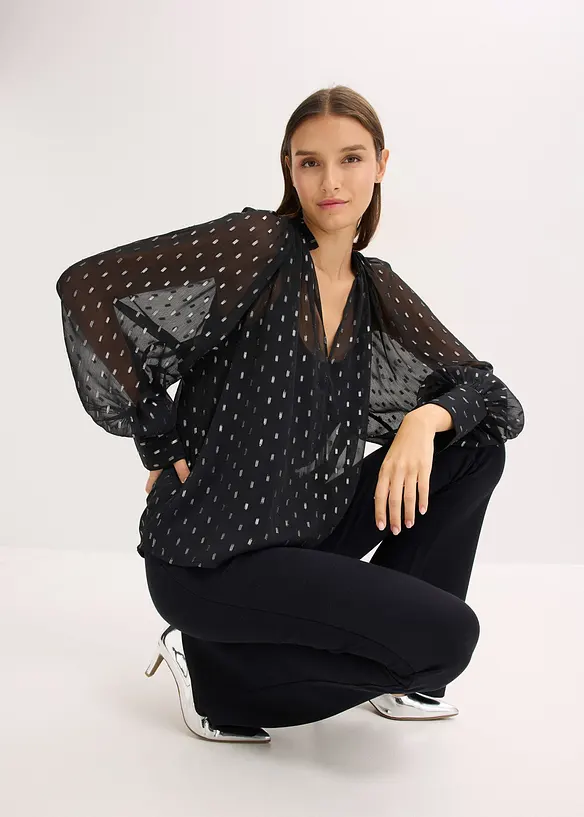 Transparente Schlupfbluse, bonprix