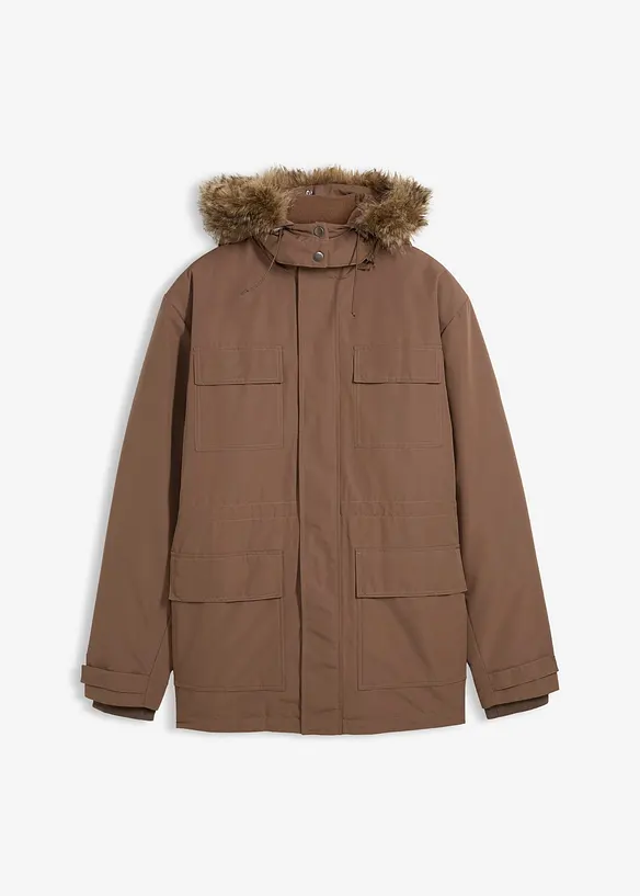 wattierter Parka mit Fleecefutter und abnehmbarer Kapuze, bonprix