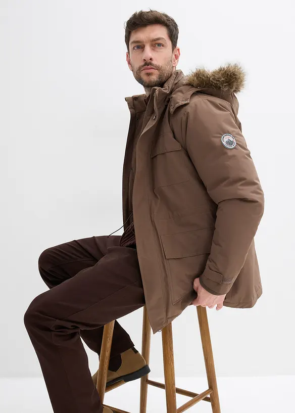 wattierter Parka mit Fleecefutter und abnehmbarer Kapuze, bonprix
