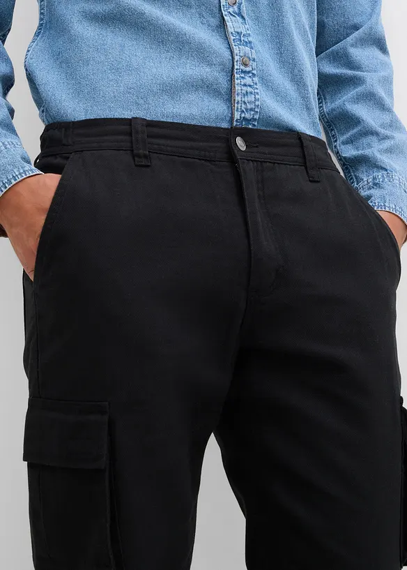 Pantalon chaud loose à poches cargo et taille élastiquée, droit, bonprix