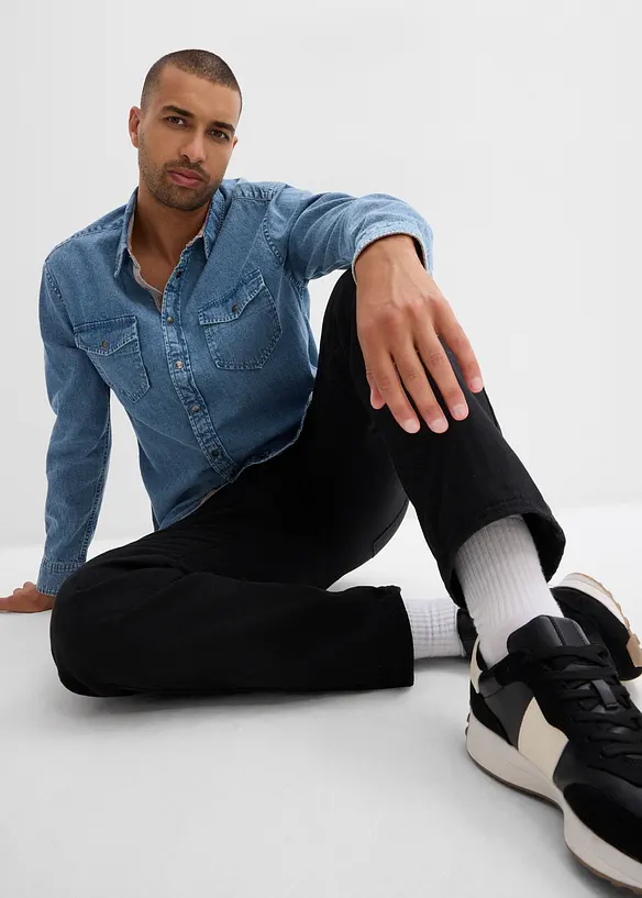 Pantalon chaud loose à poches cargo et taille élastiquée, droit, bonprix