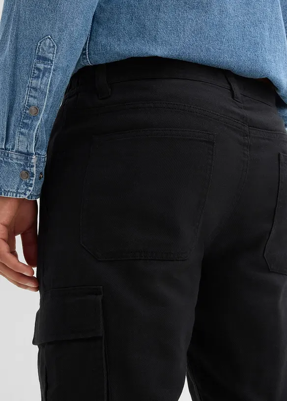 Pantalon chaud loose à poches cargo et taille élastiquée, droit, bonprix