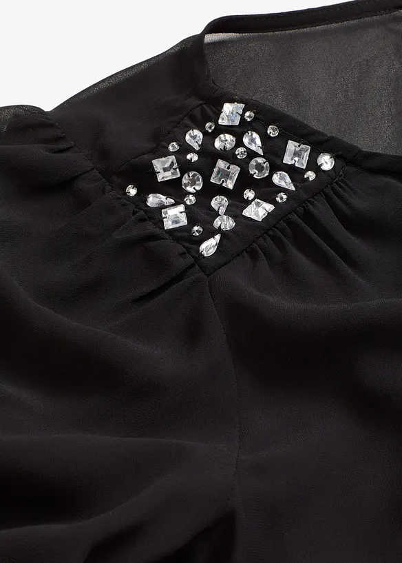 Chiffonbluse mit Strasssteinverzierung, bonprix