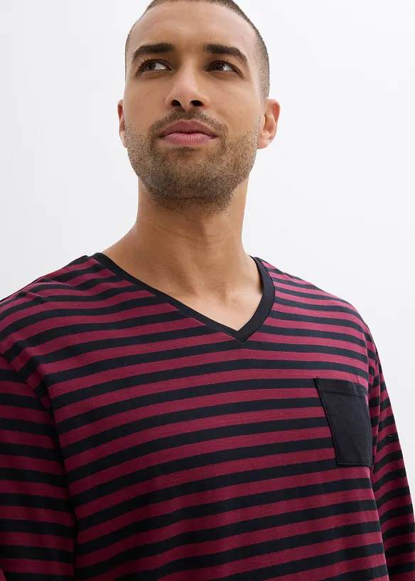 Pyjama aus reiner Baumwolle mit langen Ärmeln, bonprix