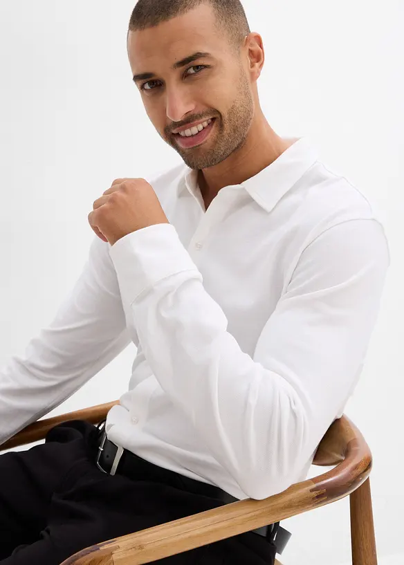 Super-Stretchhemd aus Baumwoll-Piqué, Slim Fit, bonprix