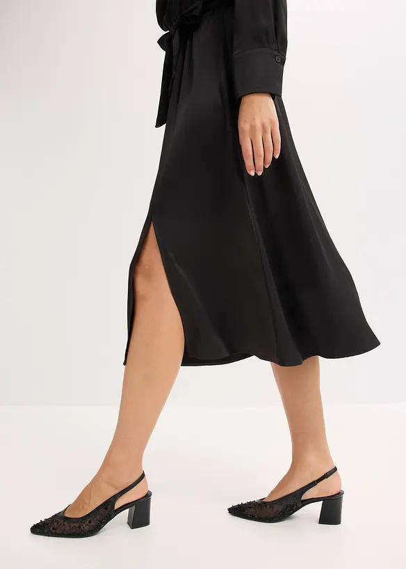 Midikleid aus glänzendem Satin, bonprix