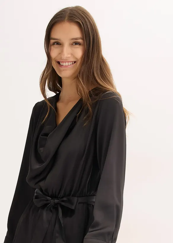 Midikleid aus glänzendem Satin, bonprix