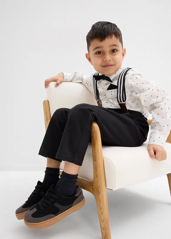 Chemise, pantalon avec bretelles, nœud papillon (ens. 4 pces), bonprix