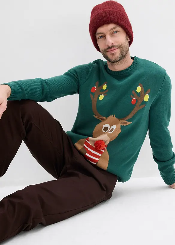 Pull avec motif de Noël, bonprix
