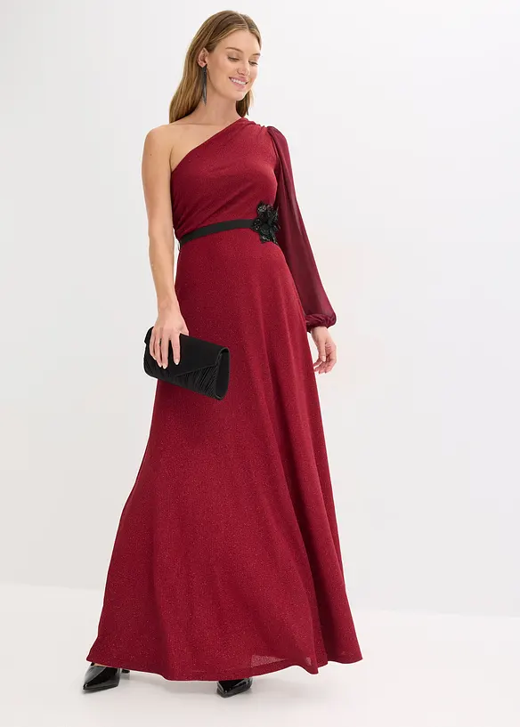 One-Shoulder-Kleid mit Glitzer, bonprix