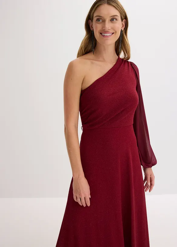 One-Shoulder-Kleid mit Glitzer, bonprix