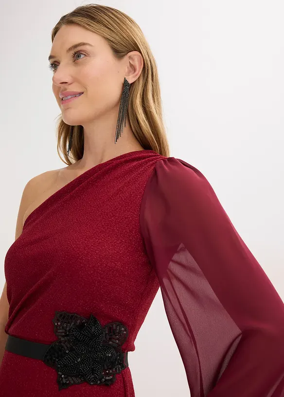 One-Shoulder-Kleid mit Glitzer, bonprix