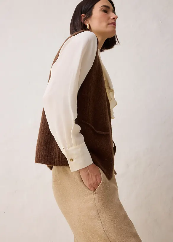 Wollhose mit Fischgratmuster, bonprix