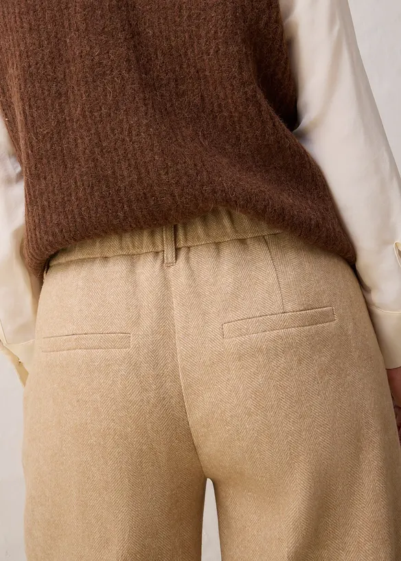 Wollhose mit Fischgratmuster, bonprix