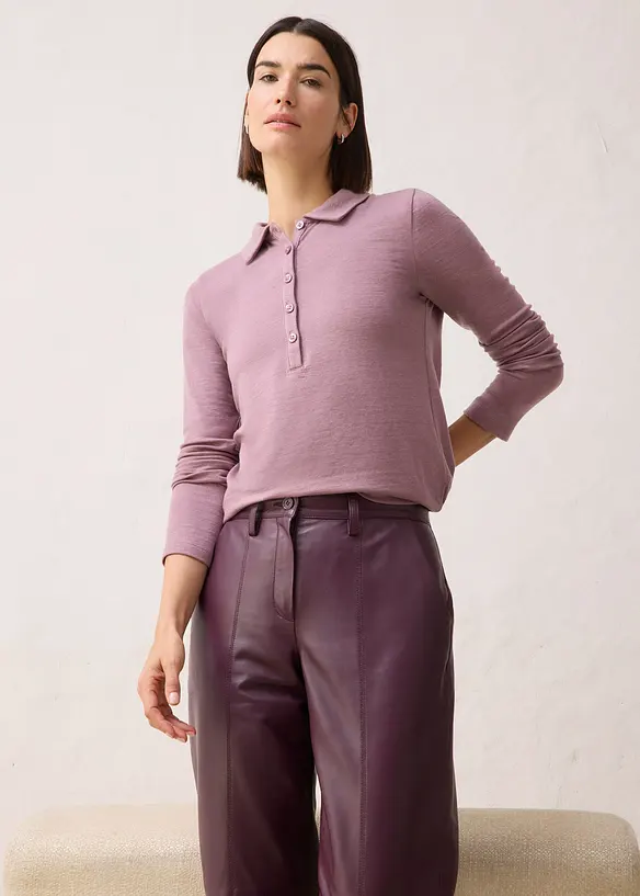Poloshirt mit Woll-Anteil, bonprix