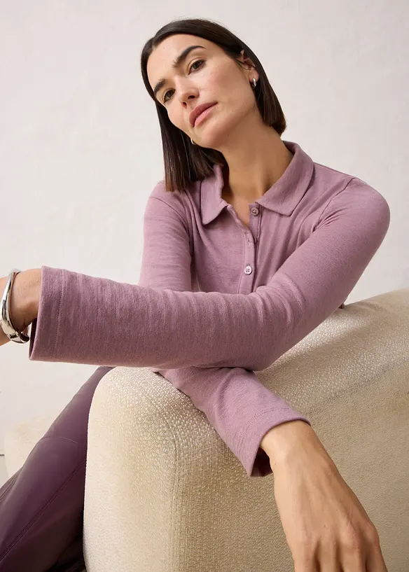 Poloshirt mit Woll-Anteil, bonprix