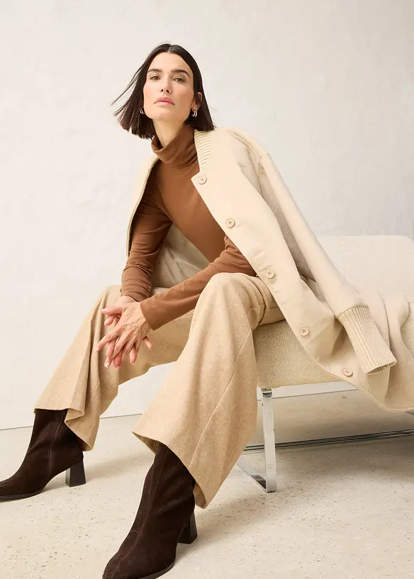 Rollkragenshirt mit Woll-Anteil, bonprix