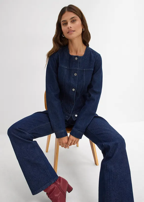 Veste en jean à strass, bonprix