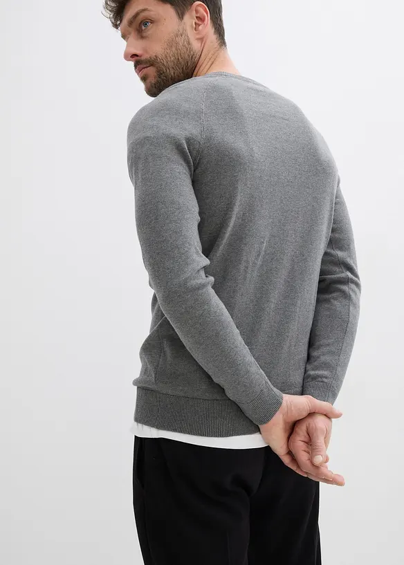 Feinstrickpullover (2er Pack) aus reiner Baumwolle, bonprix