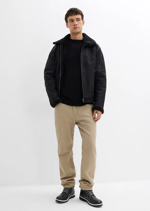 Pull col rond doux en coton mélangé, loose, bonprix