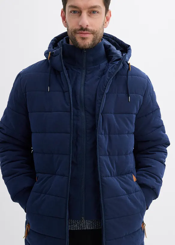 Parka matelassée et rembourrée à capuche et détails enduits, bonprix