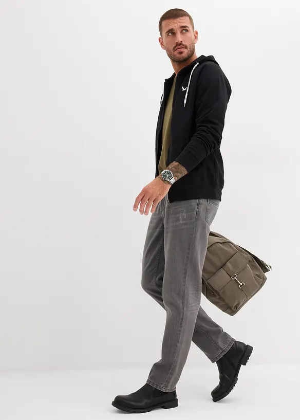 Kapuzen-Sweatjacke mit Kontrastdetails, bonprix