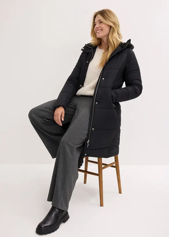 Steppmantel mit Teddyfutter in der Kapuze, bonprix