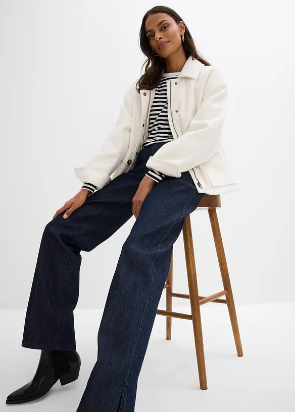 Jean large, taille haute et élastiquée, bonprix