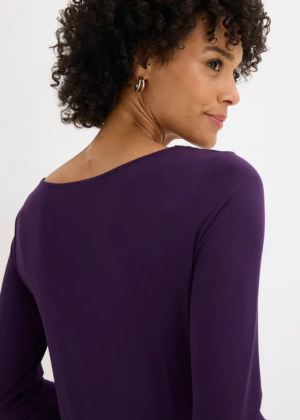 Shirt mit Mesheinsatz und Glitzersteinchen, bonprix