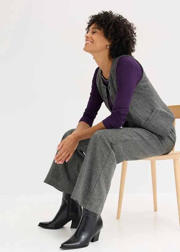 Shirt mit Mesheinsatz und Glitzersteinchen, bonprix