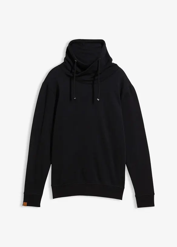 Schalkragen-Sweatshirt aus reiner Bio-Baumwolle, bonprix