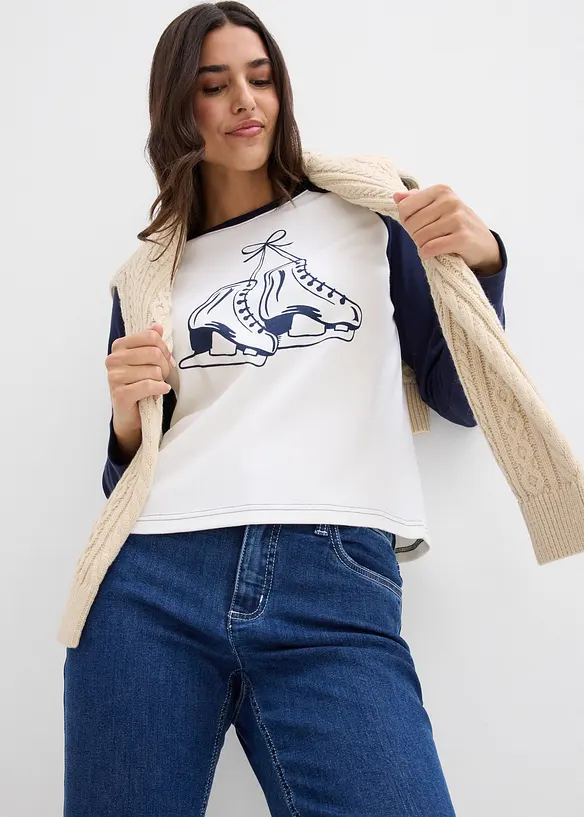 Raglanshirt aus reiner Bio-Baumwolle, bonprix