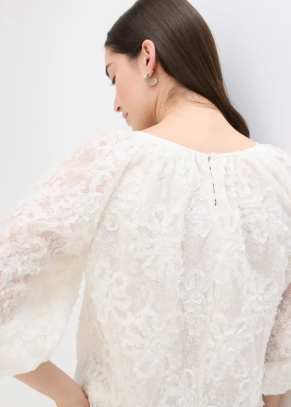 Blouse à motif floral texturé, bonprix