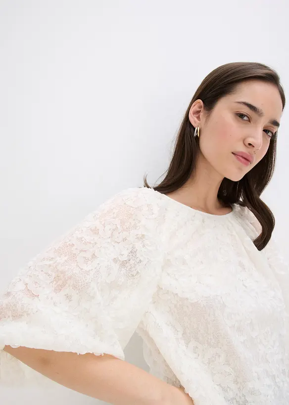 Blouse à motif floral texturé, bonprix