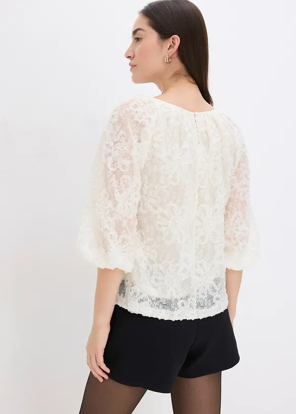 Blouse à motif floral texturé, bonprix