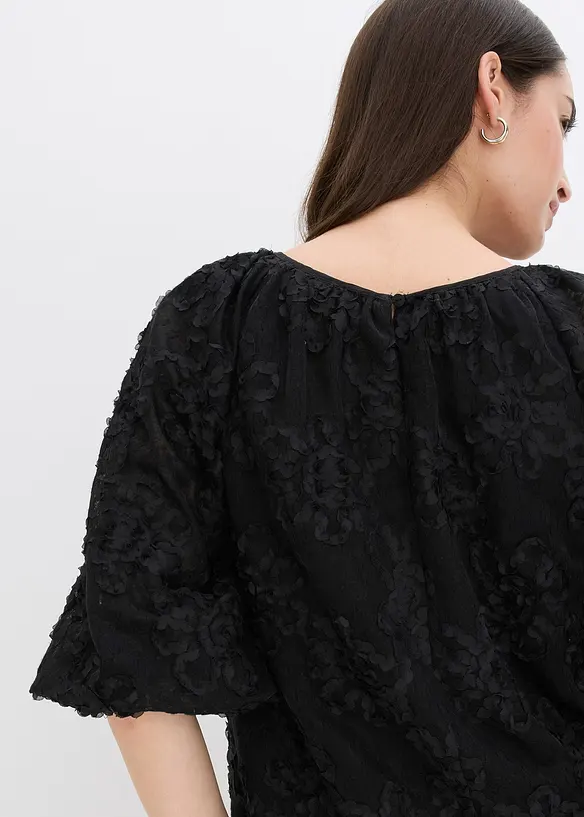 Blouse à motif floral texturé, bonprix