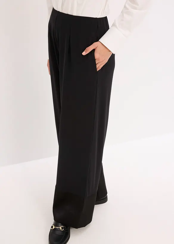 Jersey-Hose mit Satinbesätzen, bonprix