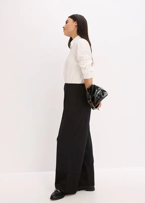 Jersey-Hose mit Satinbesätzen, bonprix