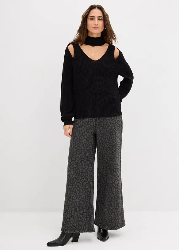 Grobstrick-Pullover mit Cut-Outs, bonprix