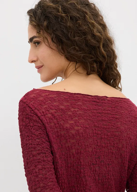 T-shirt manches longues en dentelle, bonprix