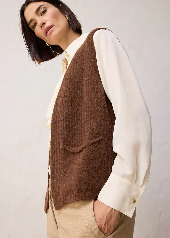 Gilet en grosse maille, bonprix