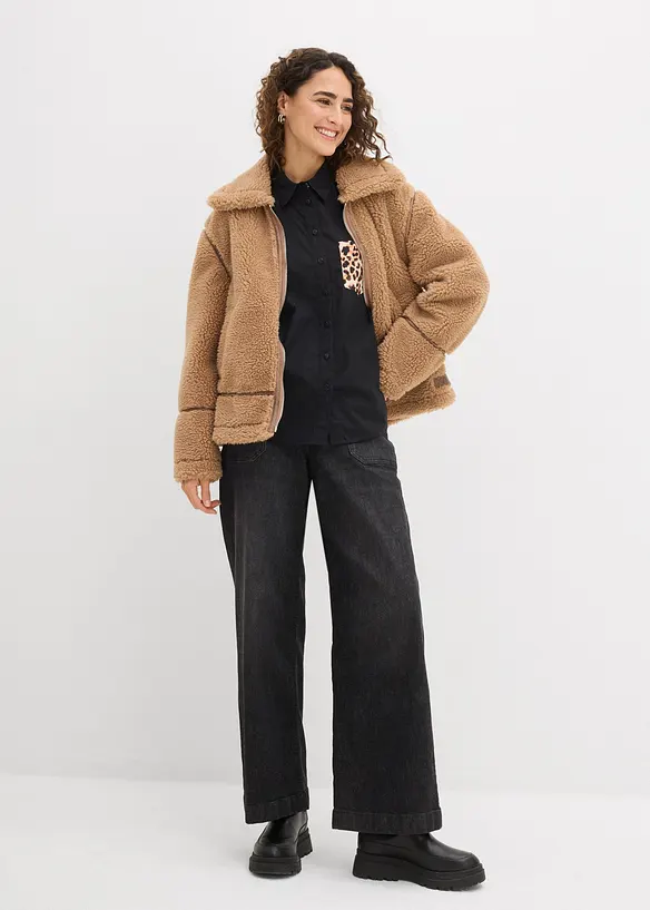 Oversize-Hemd mit Kontrast Tasche, bonprix