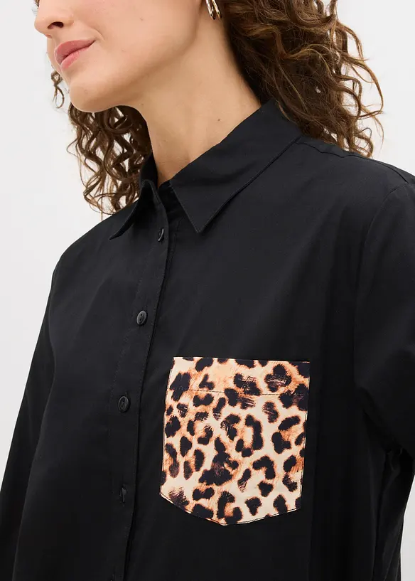 Oversize-Hemd mit Kontrast Tasche, bonprix