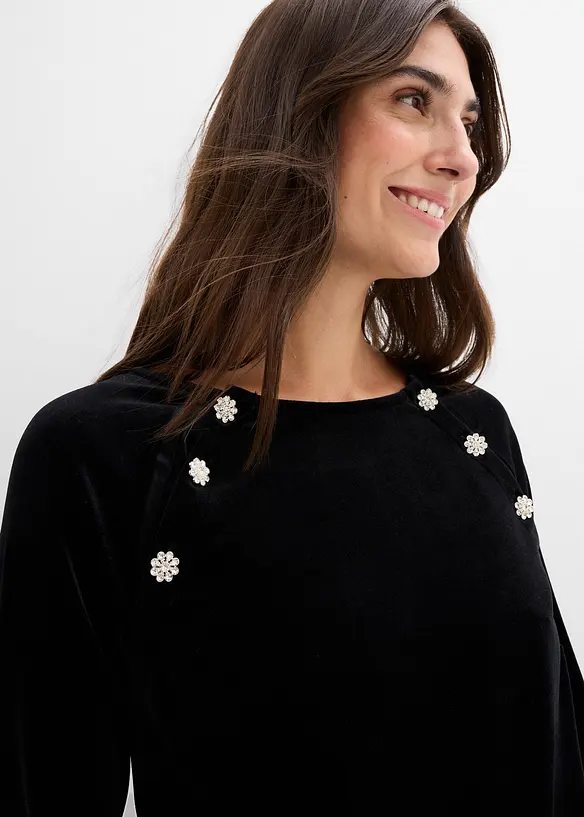2-in-1 festliches Umstands- und Stillkleid aus weichem Samt, bonprix