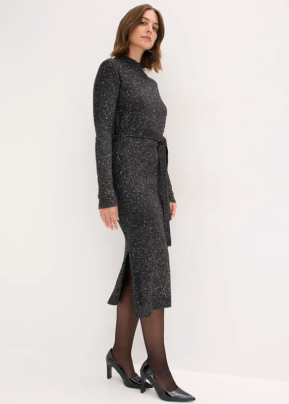 Robe en maille à sequins, bonprix