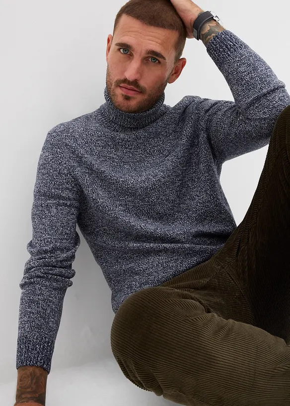 Rollkragenpullover mit reiner Baumwolle, bonprix